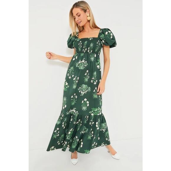 TUCKERNUCK Viridian Stamped Bouquets Gabrielle Dress NWT Size XS